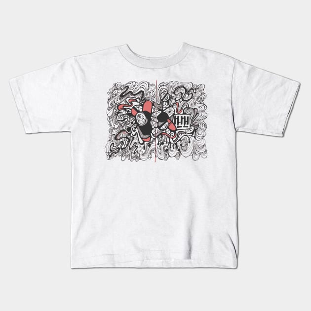 Abstract doodle capsule art Kids T-Shirt by TKDoodle